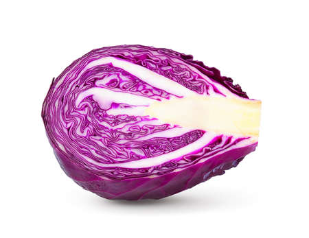 Purple cabbage on white backgroundの写真素材