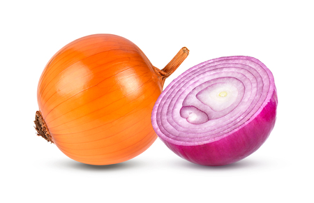 onions isolated on white backgroundの写真素材