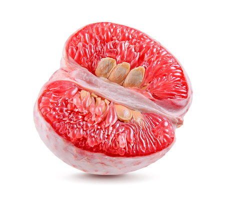 Grapefruit piece isolated on white backgroundの写真素材