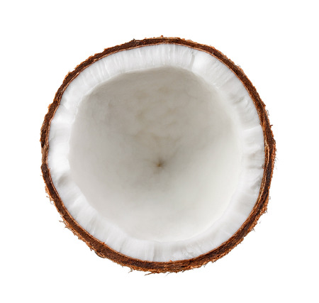 Coconut. Half isolated on white backgroundの写真素材