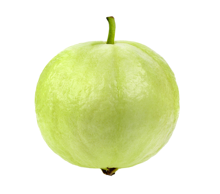 Guava fruit isolated on white background.の写真素材