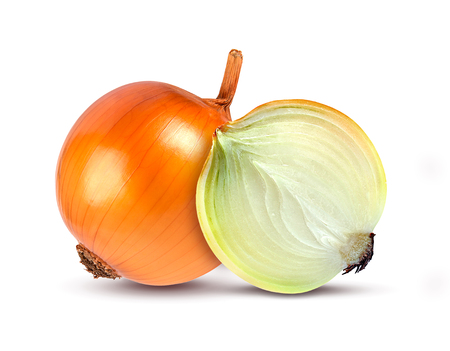 onions isolated on white backgroundの写真素材
