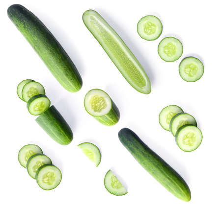 Cucumber isolated on the white backgroundの写真素材
