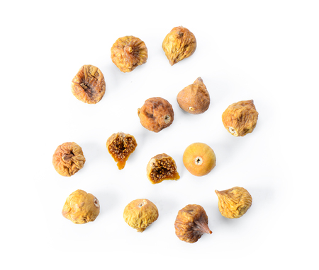 dried fig on white backgroundの写真素材