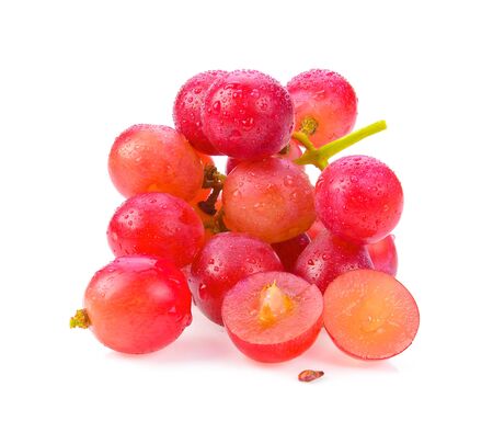 red grape isolated on white backgroundの写真素材