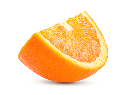 slice of orange fruit on white backgroundの写真素材