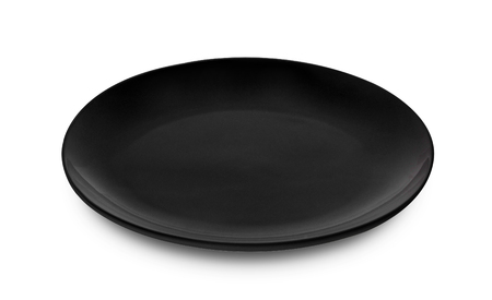 black plate on white backgroundの写真素材