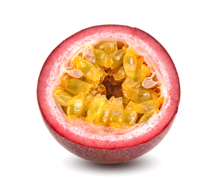 passionfruits isolated on white backgroundの写真素材