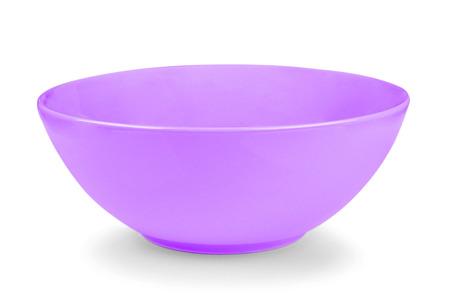 purple bowl on white backgroundの写真素材