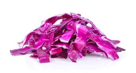 Sliced red cabbage isolated on the white backgroundの写真素材