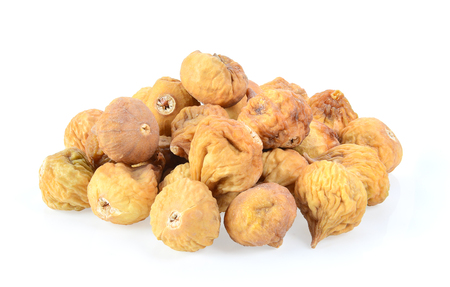 dried fig on white backgroundの写真素材