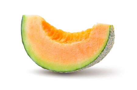 cantaloupe melon isolated on white backgroundの写真素材