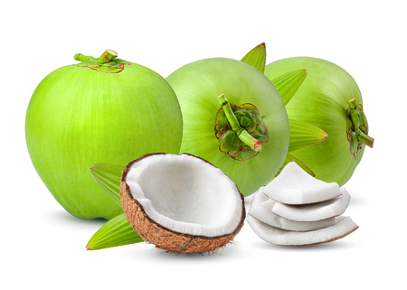 coconut isolated on white backgroundの写真素材