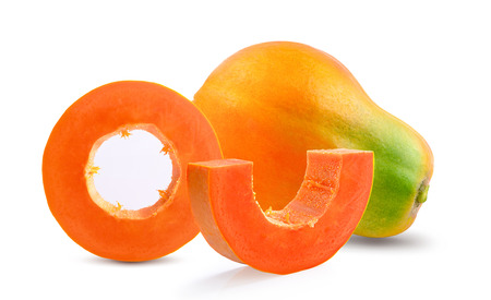 papaya with seed on with backgroundの写真素材