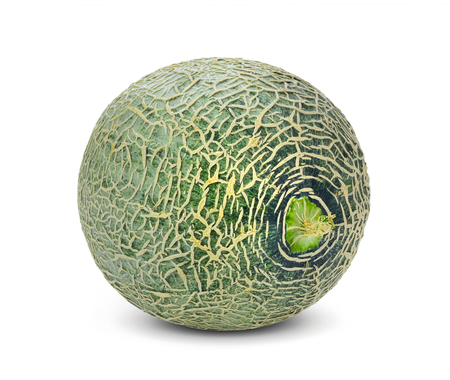 cantaloupe melon isolated on white backgroundの写真素材