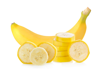 banana isolated on white background. Full depth of field の写真素材