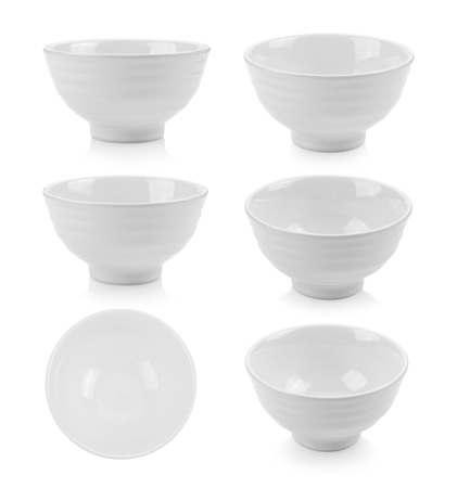 white bowl on white backgroundの写真素材