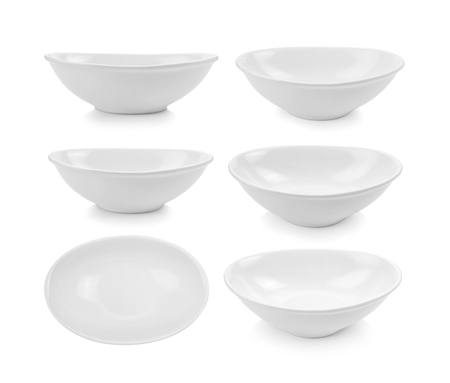 ceramic bowl on white backgroundの写真素材