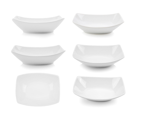 white bowl on white backgroundの写真素材