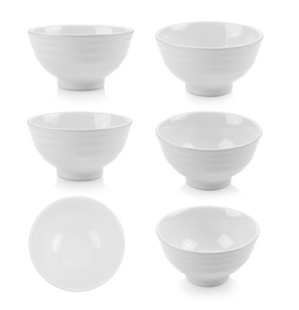 white bowl on white backgroundの写真素材