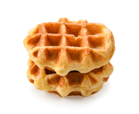 waffles isolated on white background.の写真素材