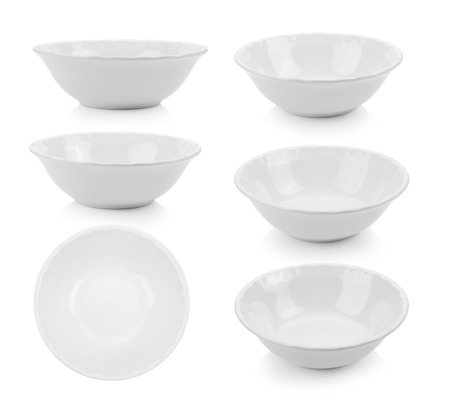 white bowl on white backgroundの写真素材
