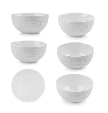 ceramic bowl on white backgroundの写真素材