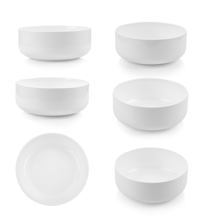 white bowl on white backgroundの写真素材