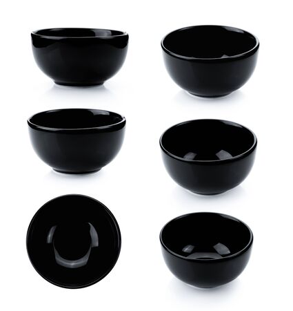 black bowl on white backgroundの写真素材
