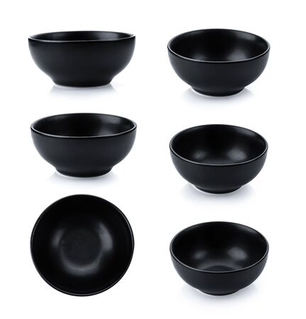 black bowl on white backgroundの写真素材