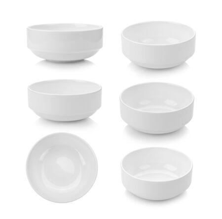 white bowl on white backgroundの写真素材