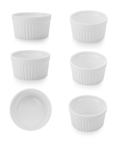 empty bowl on white backgroundの写真素材