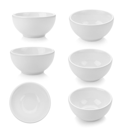 white bowl on white backgroundの写真素材
