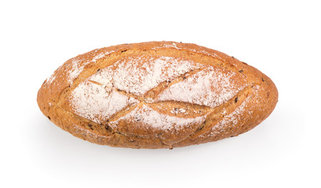 french round bread isolated on a white backgroundの写真素材