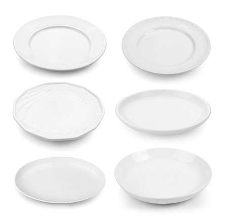 plate isolated on white backgroundの写真素材