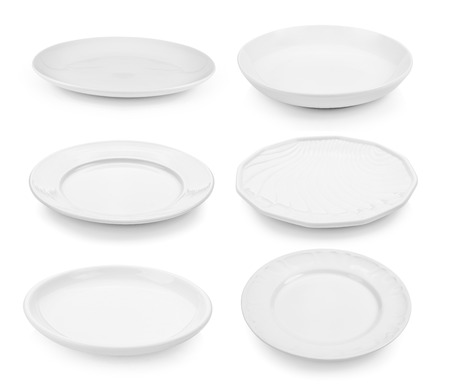 plate isolated on white backgroundの写真素材