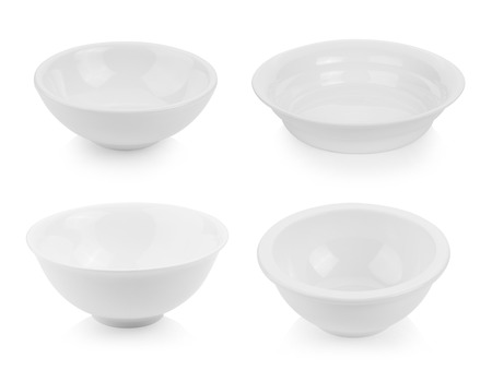 white ceramic bowl on white backgroundの写真素材