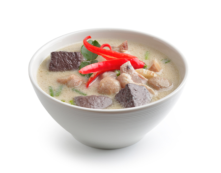 Chicken Coconut Soup in a bowlの写真素材