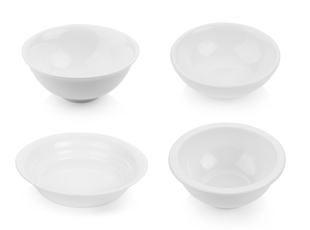 white ceramic bowl on white backgroundの写真素材
