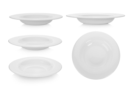 set of plate on white backgroundの写真素材