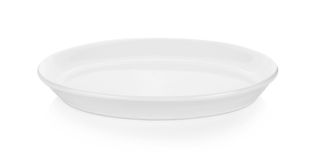 white plate on white backgroundの写真素材
