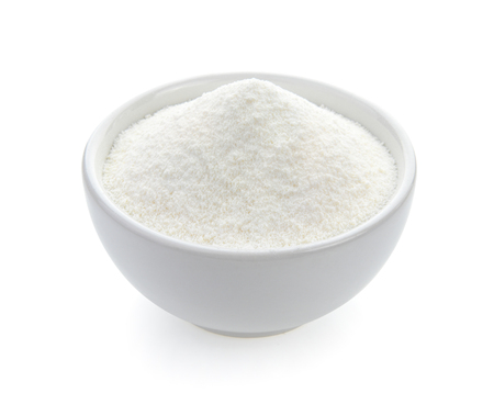 Creamer, Coffee whitener, Non-dairy creamer in a bowl on white backgroundの写真素材