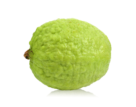 guava isolated on white backgroundの写真素材