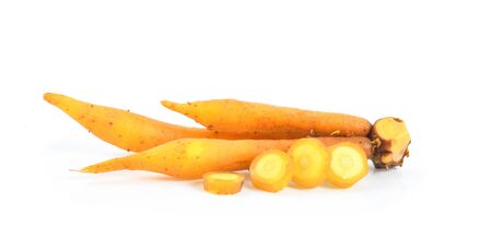 finger root (Krachai) Thai herb isolated on white background