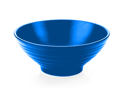 blue bowl on white backgroundの写真素材