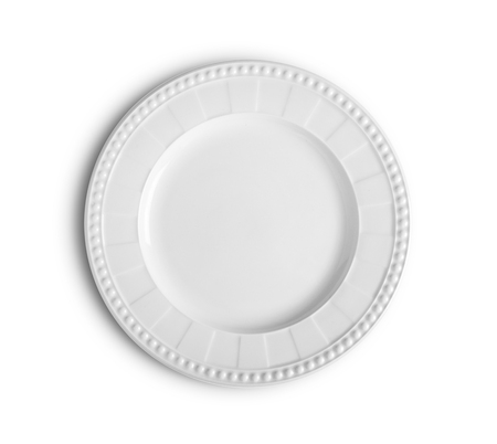 Empty plate on white backgroundの写真素材