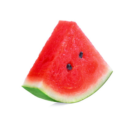 sliced fresh watermelon isolated on white backgroundの写真素材