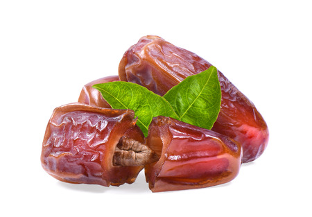 dried date on white backgroundの写真素材