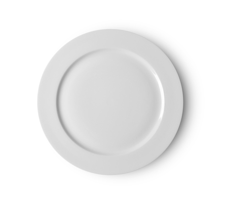 white plate on white backgroundの写真素材