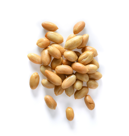 peanuts isolated on white background. top viewの写真素材